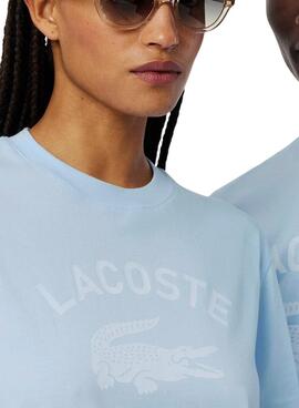 T-shirt Lacoste avec logo imprimé bleu pour homme et femme
