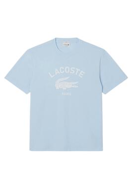 T-shirt Lacoste avec logo imprimé bleu pour homme et femme