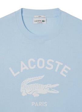 T-shirt Lacoste avec logo imprimé bleu pour homme et femme
