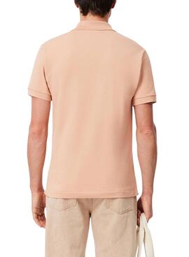 Polo Lacoste Piqué L.12.12 corail pour homme