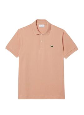 Polo Lacoste Piqué L.12.12 corail pour homme