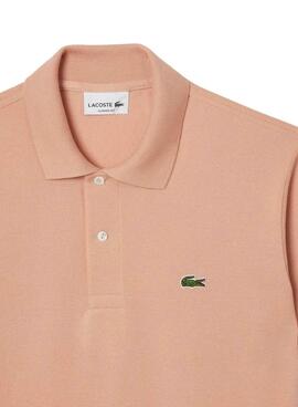 Polo Lacoste Piqué L.12.12 corail pour homme