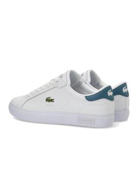 Baskets Lacoste Powercourt blanches en cuir pour homme