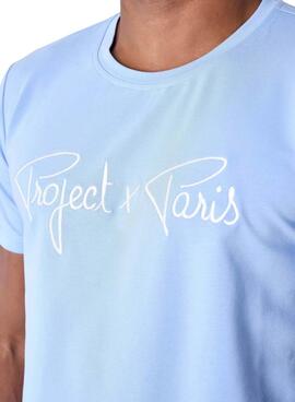 T-shirt Project X Paris Embroidery bleue pour homme
