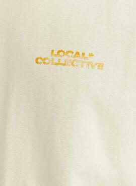 T-shirt Jack and Jones Retiro beige pour homme.