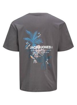 T-shirt Jack and Jones Hawaii gris pour homme