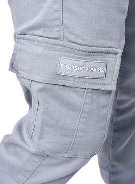 Pantalon Project X Paris gris cargo pour homme