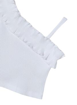 Top Mayoral asymétrique volant blanc pour fille