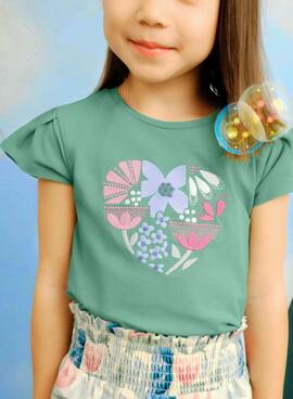 T-shirt Mayoral vert menthe pour fille