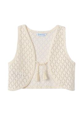 T-shirt Mayoral avec gilet beige pour fille.