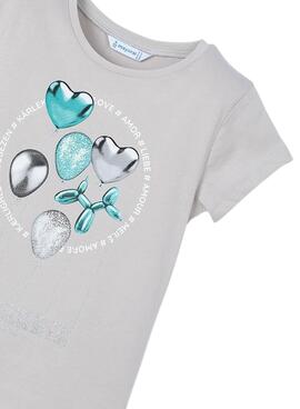 T-shirt Mayoral grise imprimée pour fille