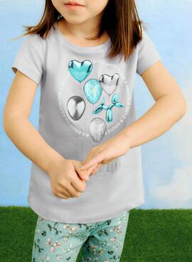 T-shirt Mayoral grise imprimée pour fille