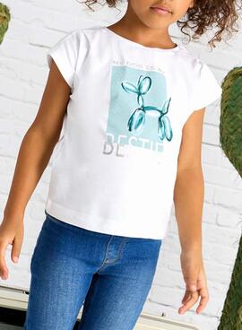 T-shirt Mayoral bandeau blanc pour fille