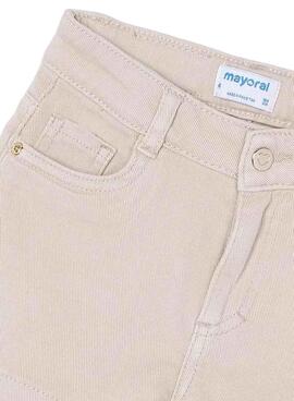 Short Mayoral en sergé beige basique pour fille