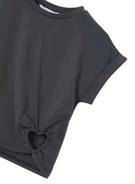 T-shirt Mayoral gris avec cœur pour fille