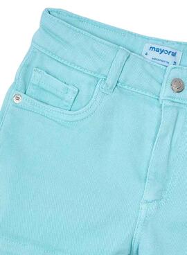 Short blue basic sateen for girls