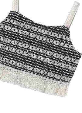 Top noir en crochet Mayoral pour fille