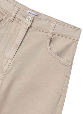Pantalon large en sergé beige Mayoral pour fille