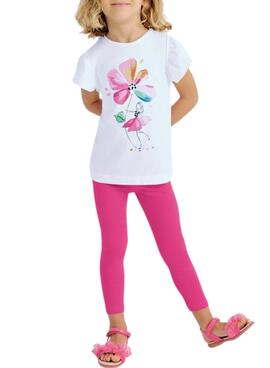 Ensemble Mayoral legging et t-shirt fleur pour fille.