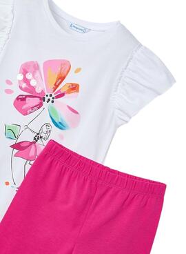Ensemble Mayoral legging et t-shirt fleur pour fille.