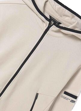 Sweatshirt Mayoral à fermeture éclair beige avec contrastes pour enfant