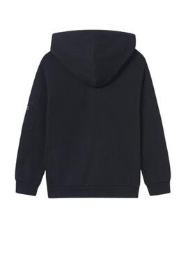 Sweat-shirt Mayoral à fermeture éclair en interlock noir pour enfant