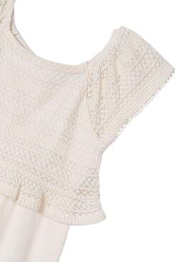 Jupe Mayoral beige en crochet pour fille.