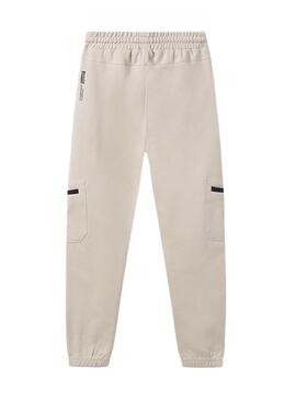 Pantalon de survetement Mayoral beige contrastes enfant