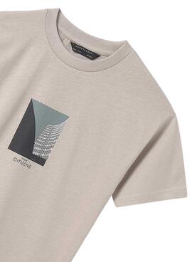 T-shirt Mayoral Citizens beige pour garçon