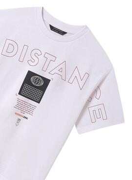 T-shirt Mayoral message blanc pour garçon.