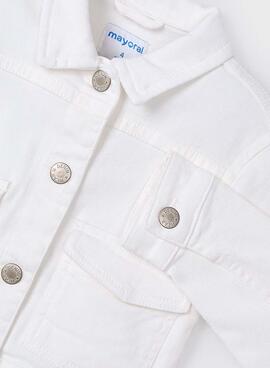 Veste de chasse blanche en sergé Mayoral pour fille