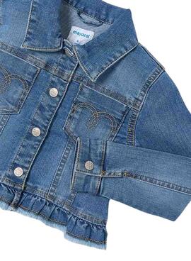Veste en jean Mayoral avec volants bleu moyen pour fille