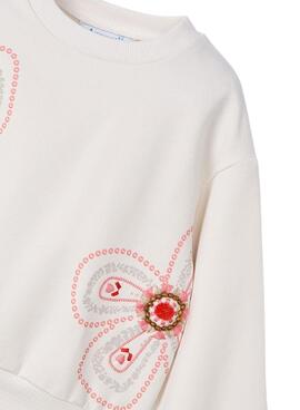 Sweatshirt Mayoral fantaisie blanc pour fille