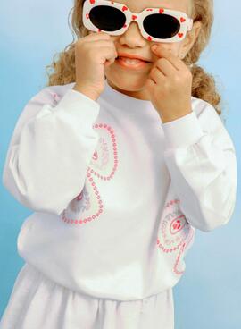 Sweatshirt Mayoral fantaisie blanc pour fille