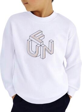 Sweat-shirt Mayoral en relief blanc pour garçon
