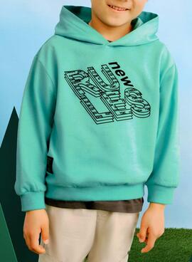 Sweat à capuche Mayoral athletics vert pour garçon
