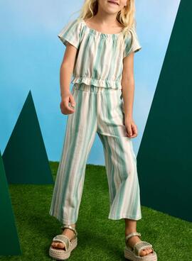 Ensemble Mayoral pantalon et t-shirt à rayures vertes