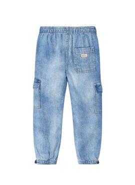 Pantalon Mayoral denim cargo parachute pour garçon