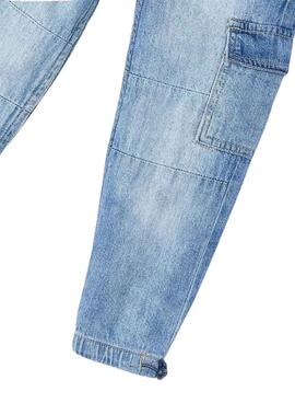 Pantalon Mayoral denim cargo parachute pour garçon