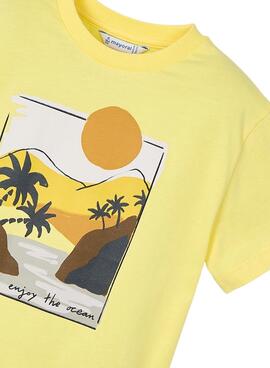T-shirt Mayoral paysage jaune pour garçon