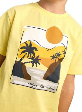 T-shirt Mayoral paysage jaune pour garçon
