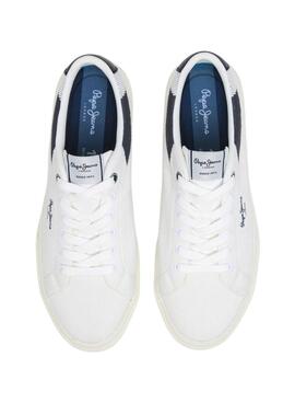 Chaussures Pepe Jeans Kenton Knit blanches pour homme