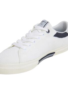 Chaussures Pepe Jeans Kenton Knit blanches pour homme