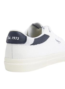 Chaussures Pepe Jeans Kenton Knit blanches pour homme