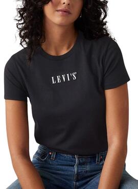 T-shirt Levi's The Perfect Tee Serif noir pour femme