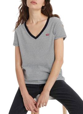 T-shirt Levi's Perfect V Neck rayures pour femme