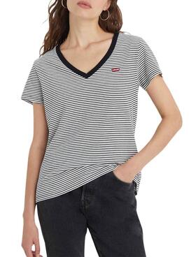 T-shirt Levi's Perfect V Neck rayures pour femme