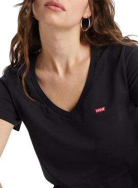 T-shirt Levi's Perfect V Neck noir pour femme