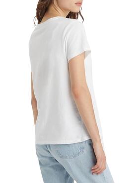 Maillot Levi's Perfect V Neck blanc pour femme