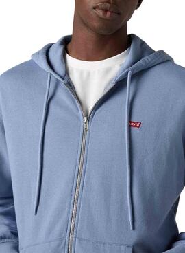 Sweat à capuche Levi's à fermeture éclair bleu pour homme